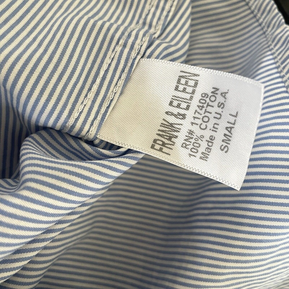 Frank & Eileen Striped Blue White Cotton Long Sleeve Button Down Shirt Size S - Picture 4 of 9
